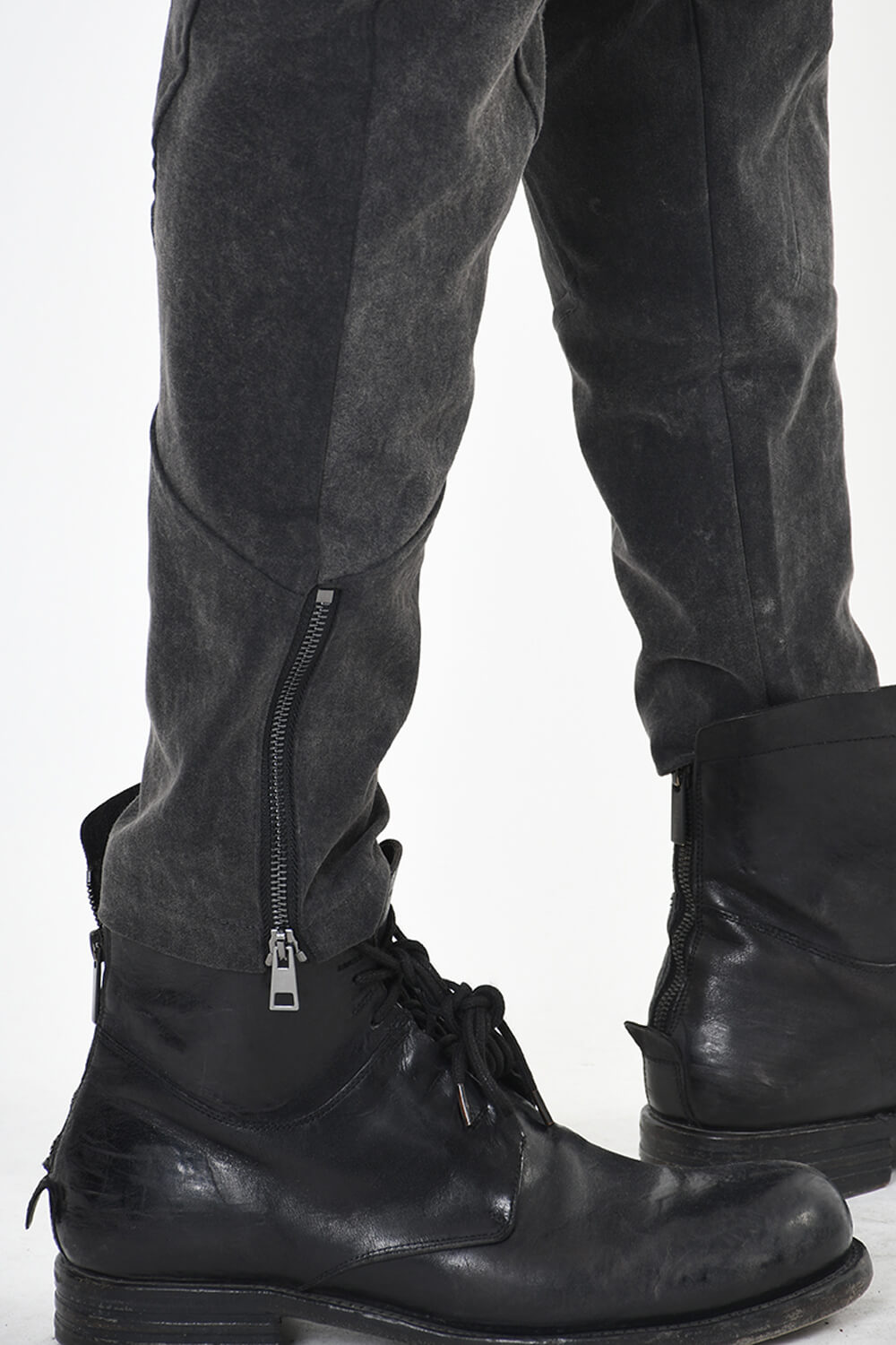 Regular Fit Marble Effect Stretch Cotton Trousers Grey