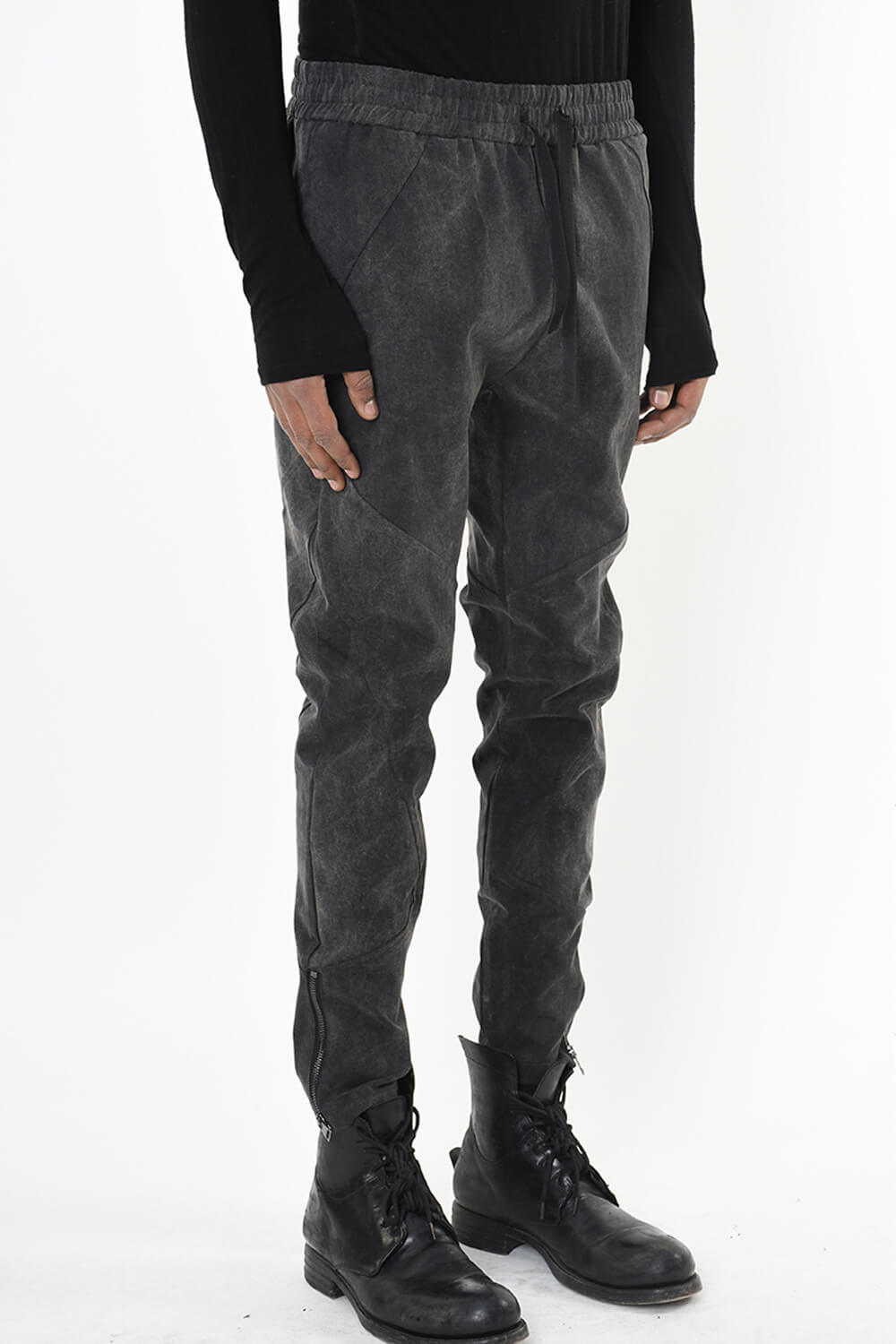 Regular Fit Marble Effect Stretch Cotton Trousers Grey