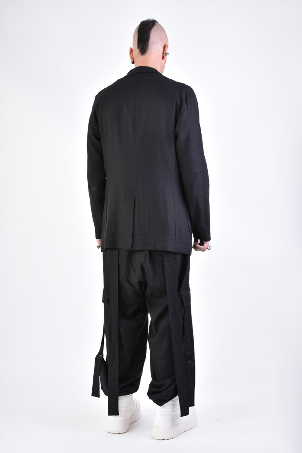 Linen/Viscose Regular Fit Blazer Black