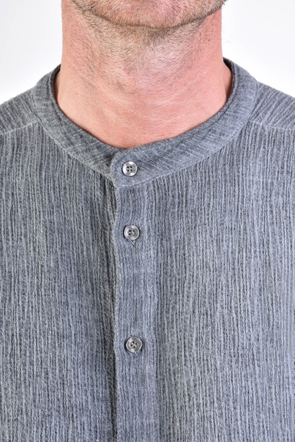 L/S Button-Up Cotton Shirt Grey
