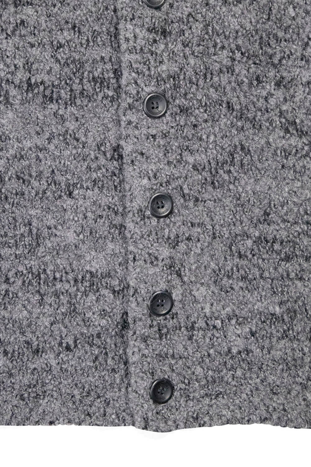 Button-Up High Collar Wool Cardigan Grey/Black