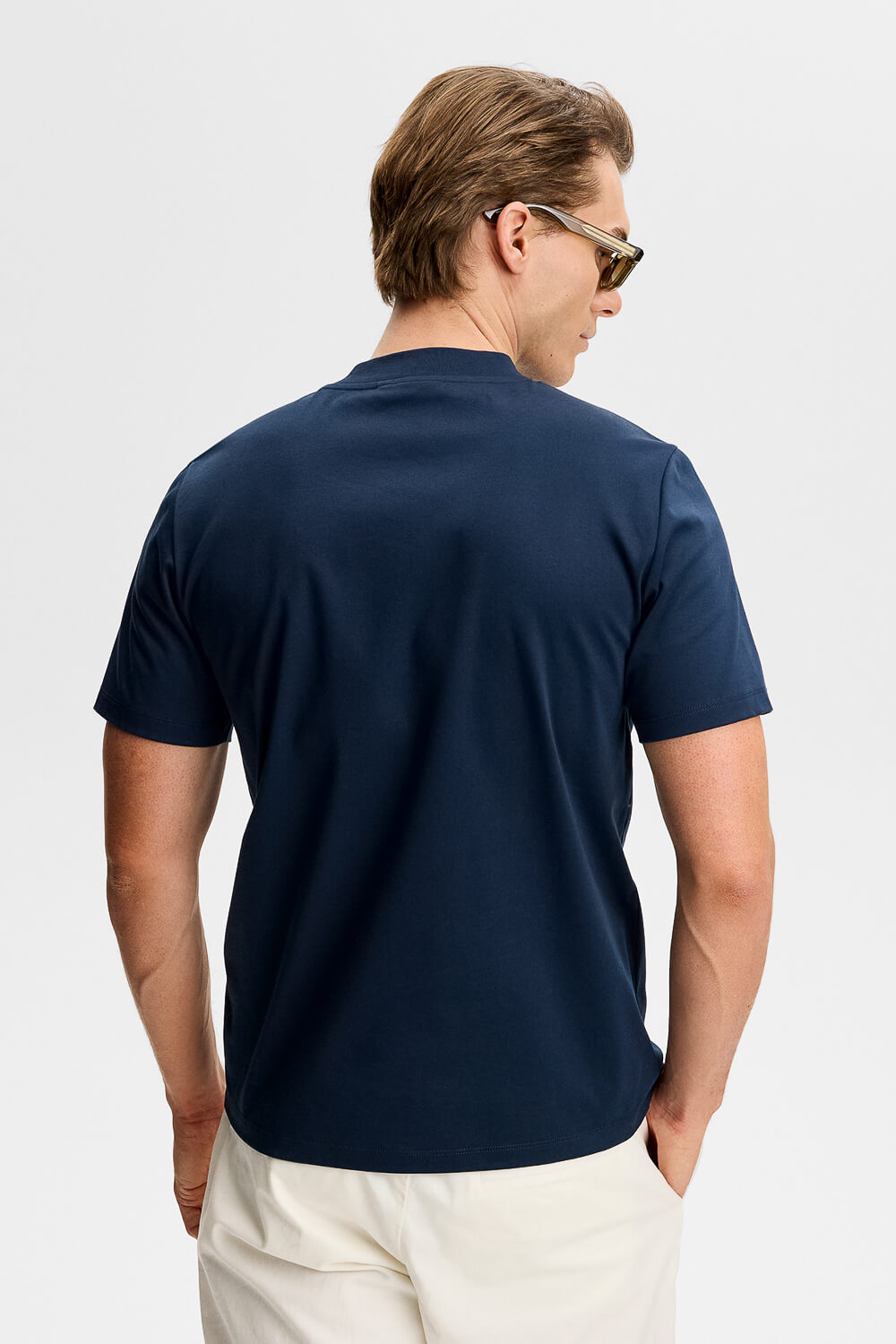 Ace Mock Neck T-Shirt Navy