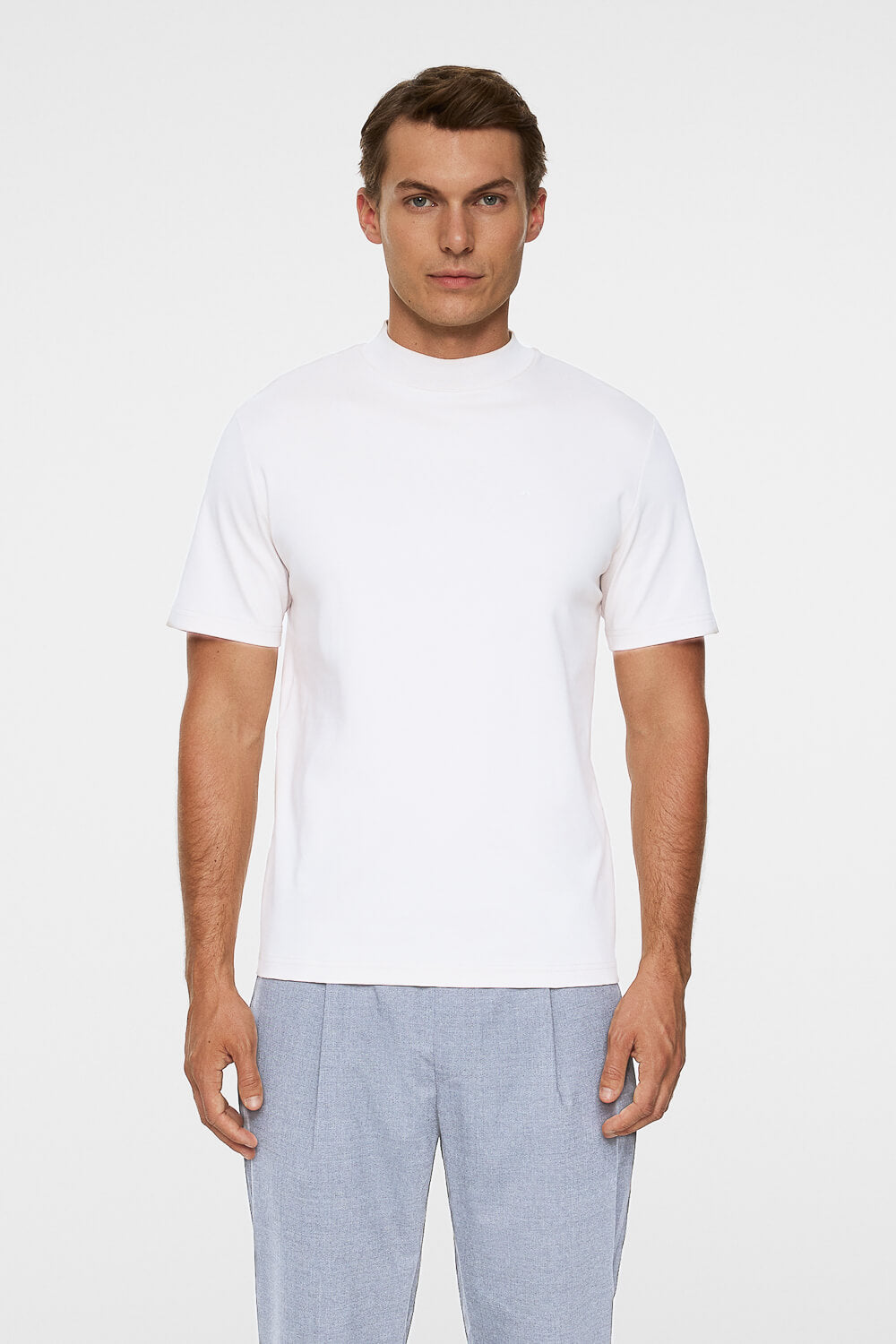Ace Mock Neck T-Shirt White