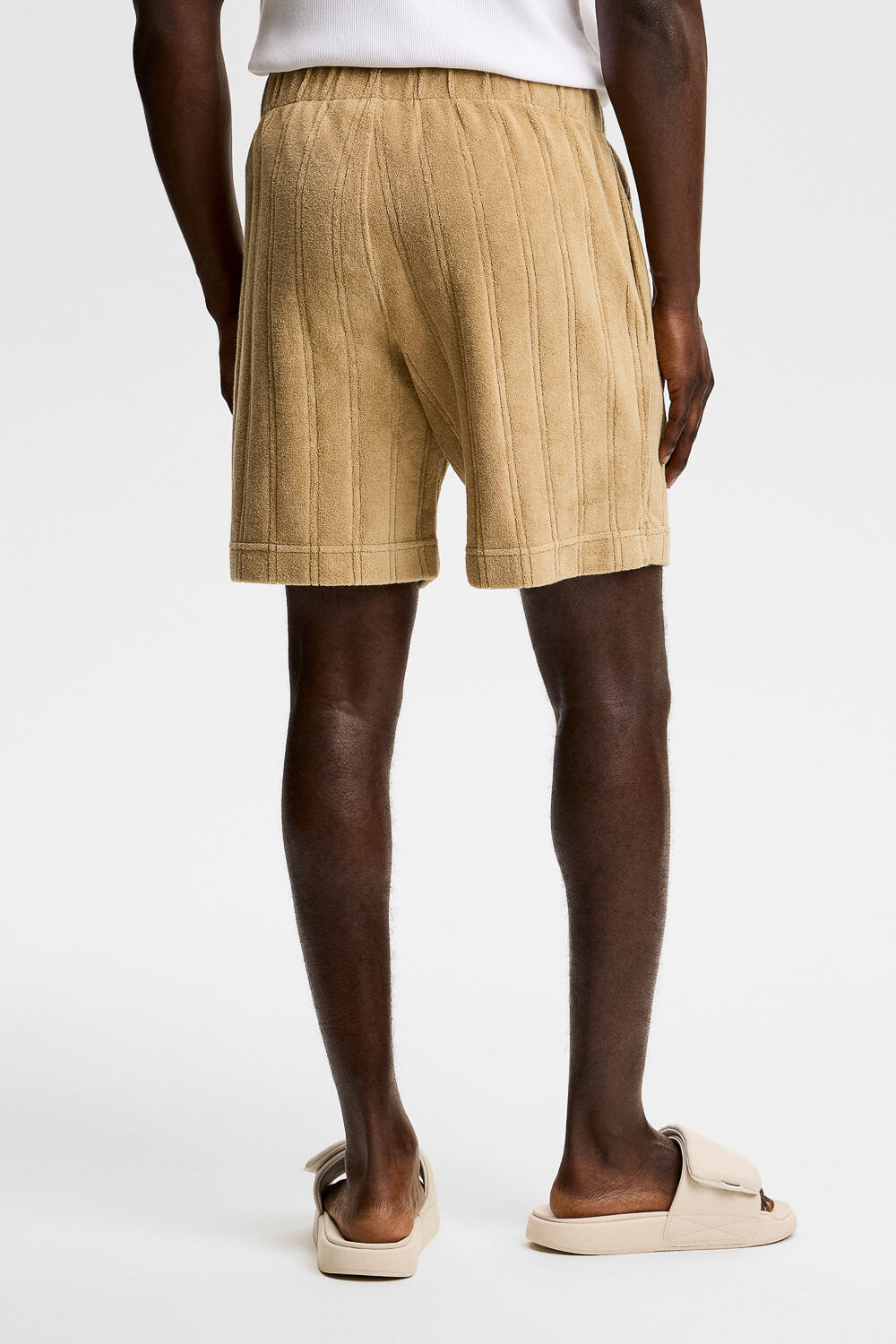 Allan Stripe Terry Shorts Camel