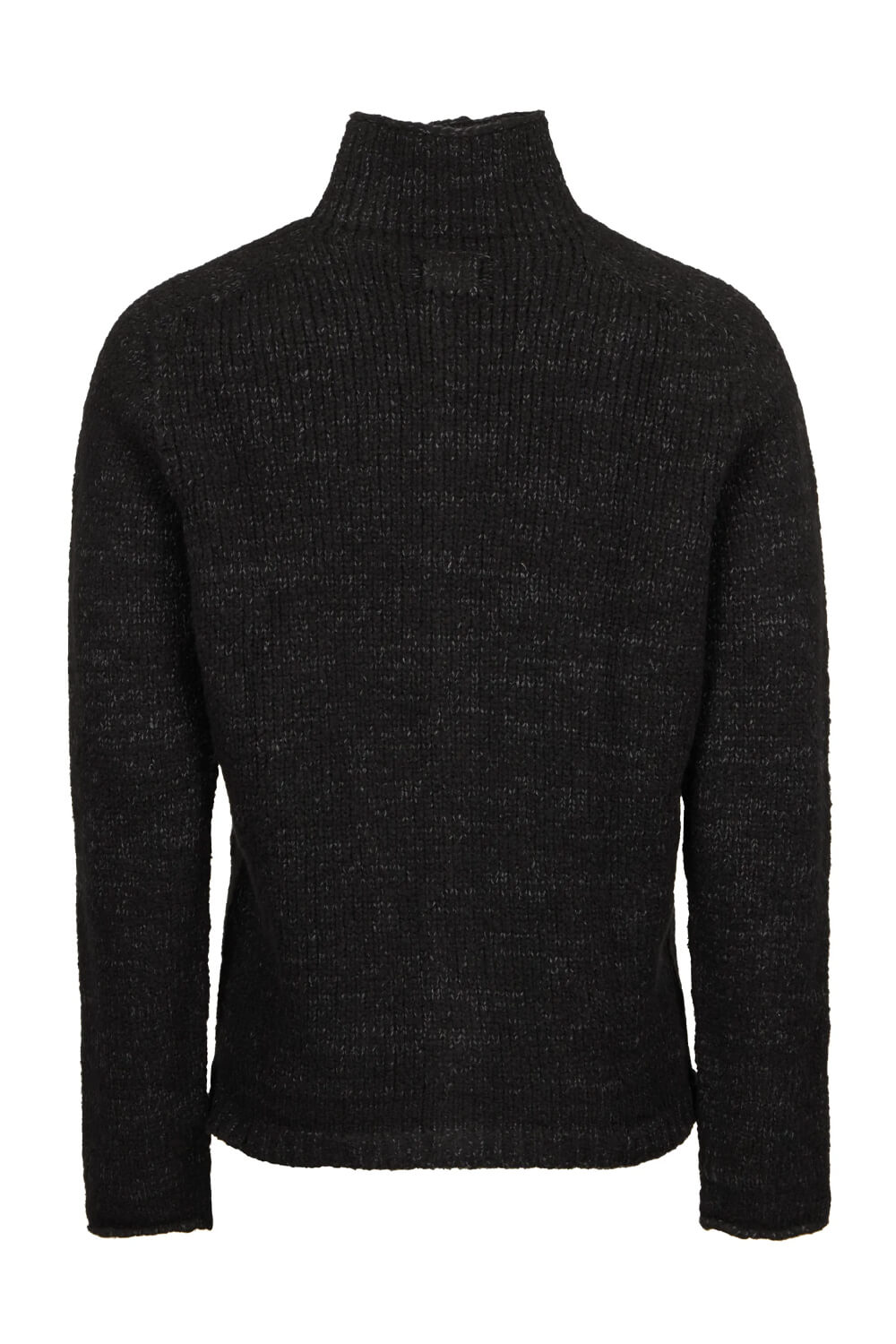 Alpaca Virgin Wool Button-Up Cardigan Black