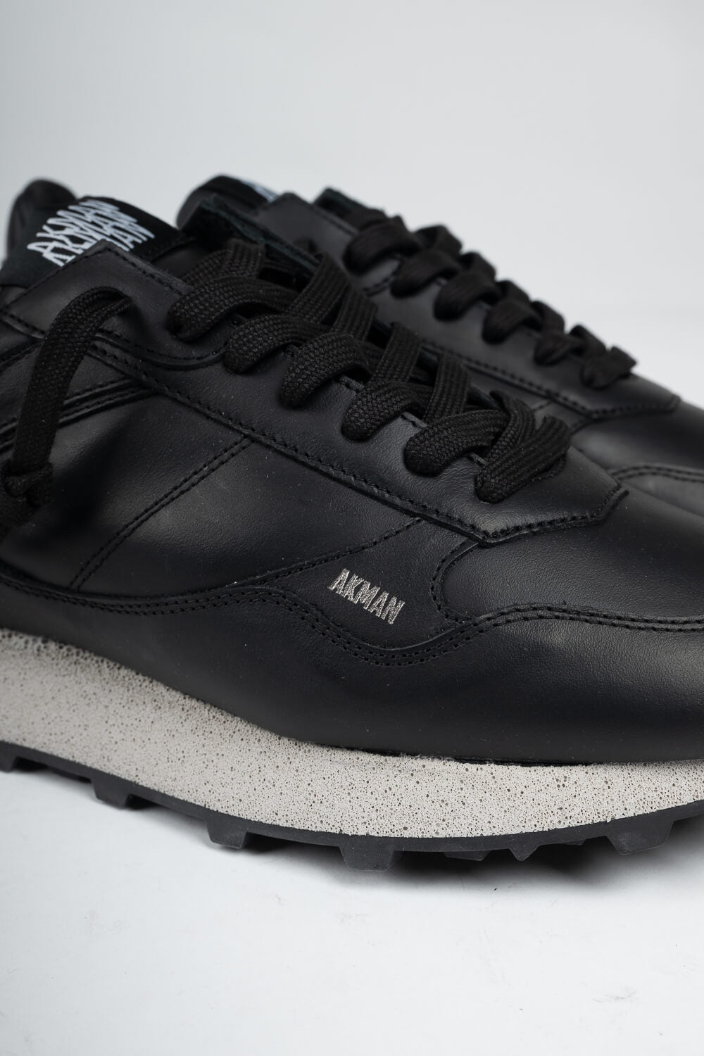 Atena Calf Italian Leather Sneaker Black/Grey