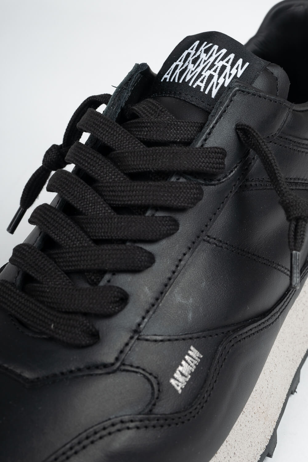 Atena Calf Italian Leather Sneaker Black/Grey