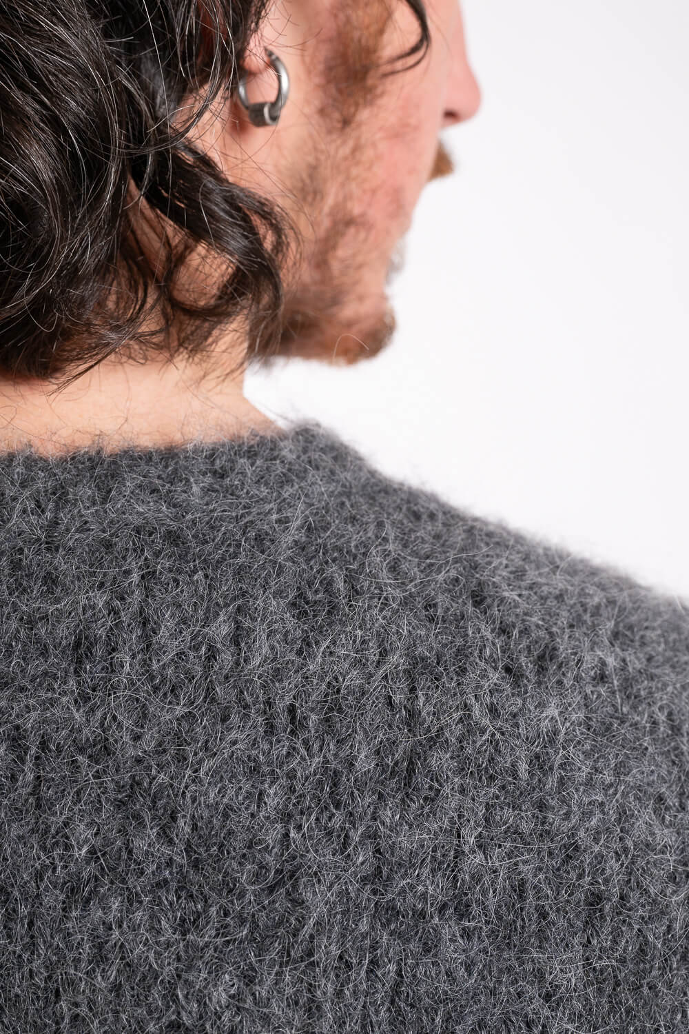 Baby Alpaca Wool Mohair Sweatshirt Grey