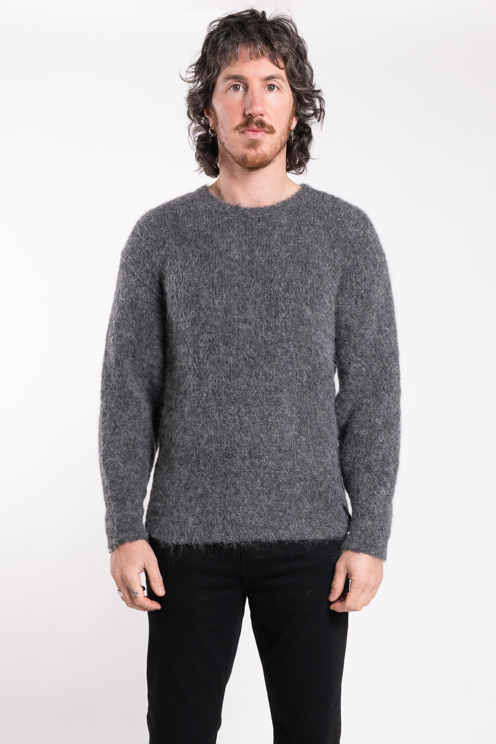 Baby Alpaca Wool Mohair Sweatshirt Grey