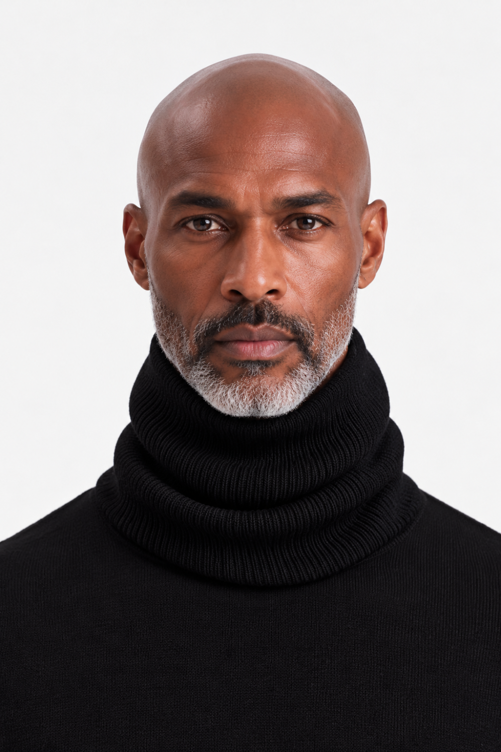 Contrast Stitch Ribbed Wool Snood Black