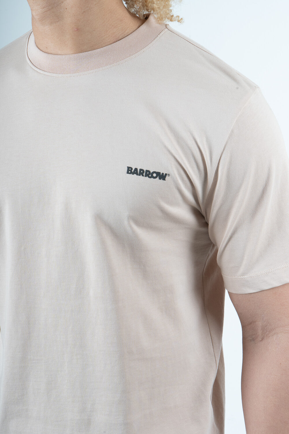 Barrow Label Jersey Round Neck T-Shirt Sand