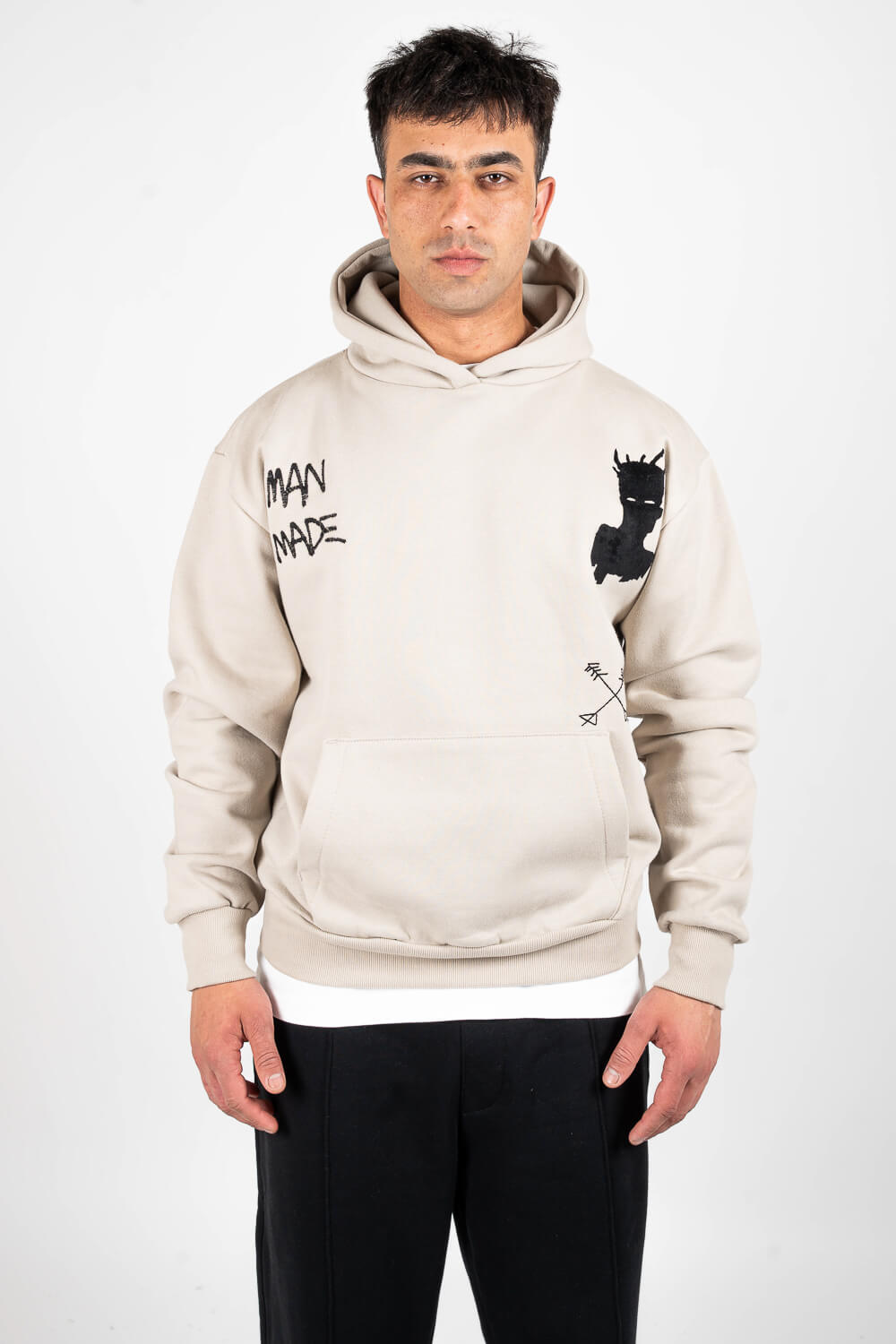 Basquiat King Hoodie Sand