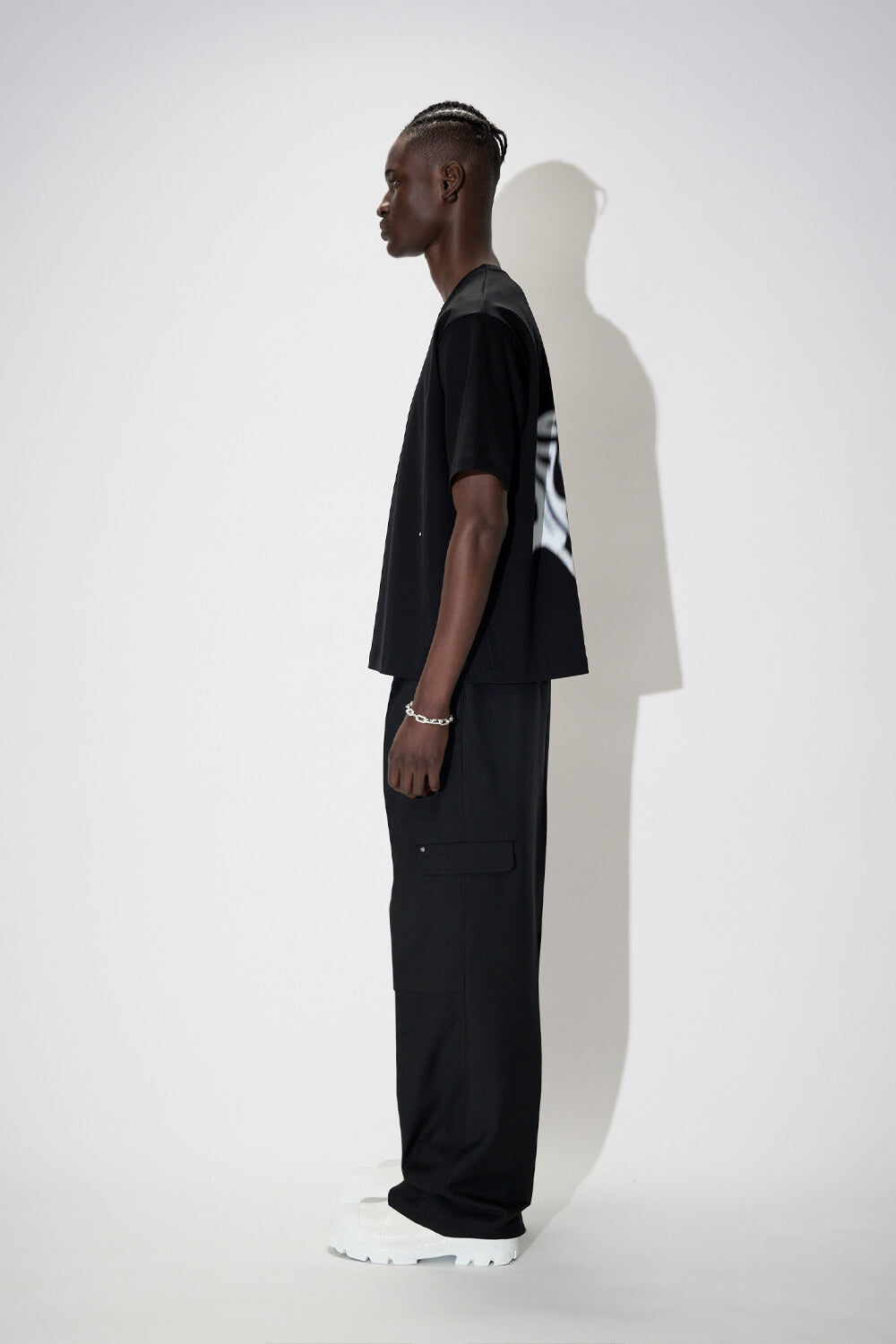 Blurred Back Logo Crewneck T-Shirt Black