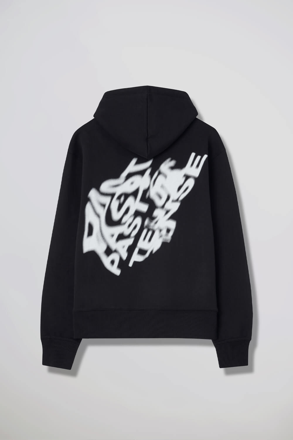 Blurred Back Logo Heavy Jersey Hoodie Black
