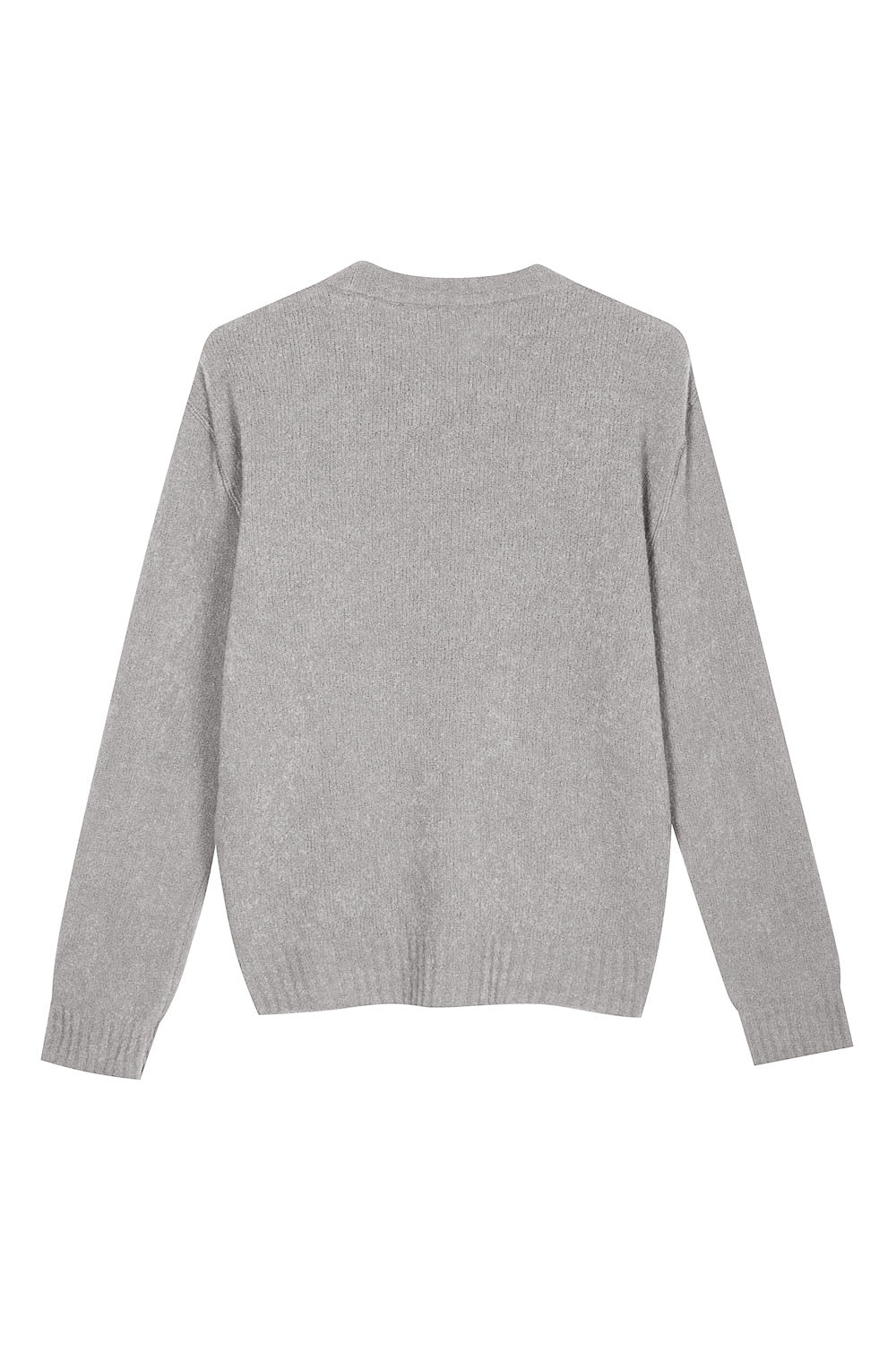 Boiled Wool Round Neck Sweater Light Grey