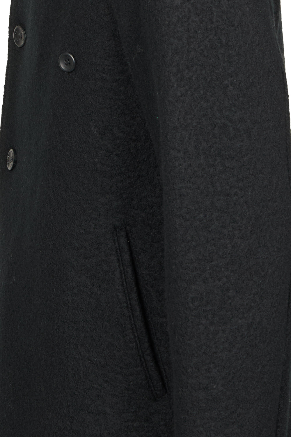 Boiled Wool Shawl Collar Jacket Black