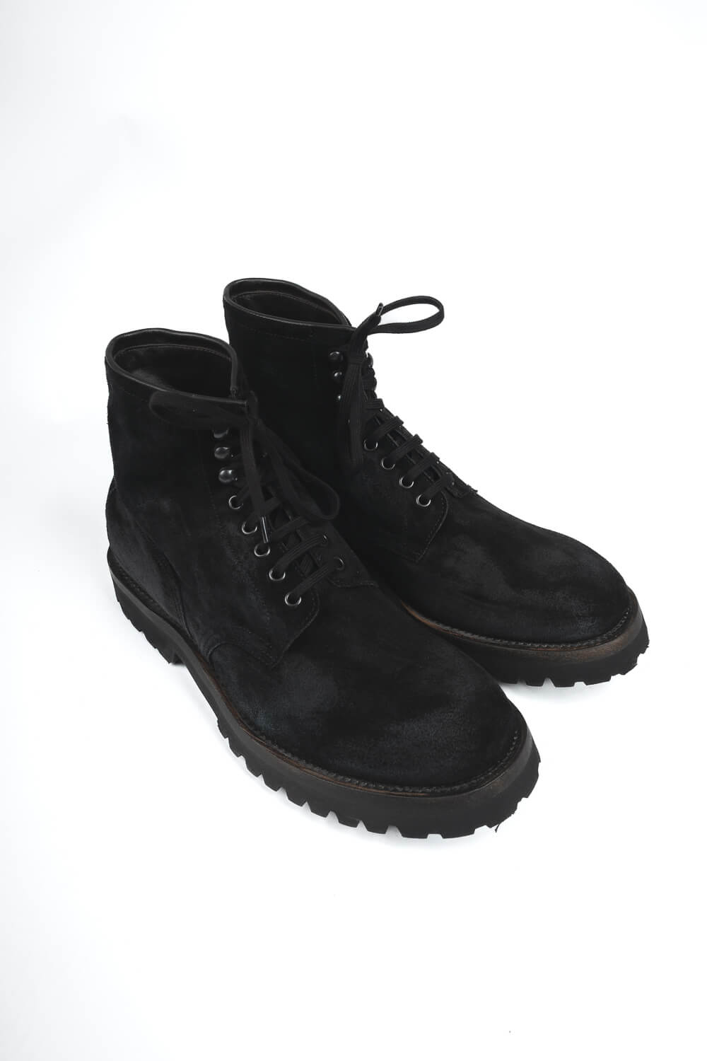 Brushed Effect Italian Suede Boot Black