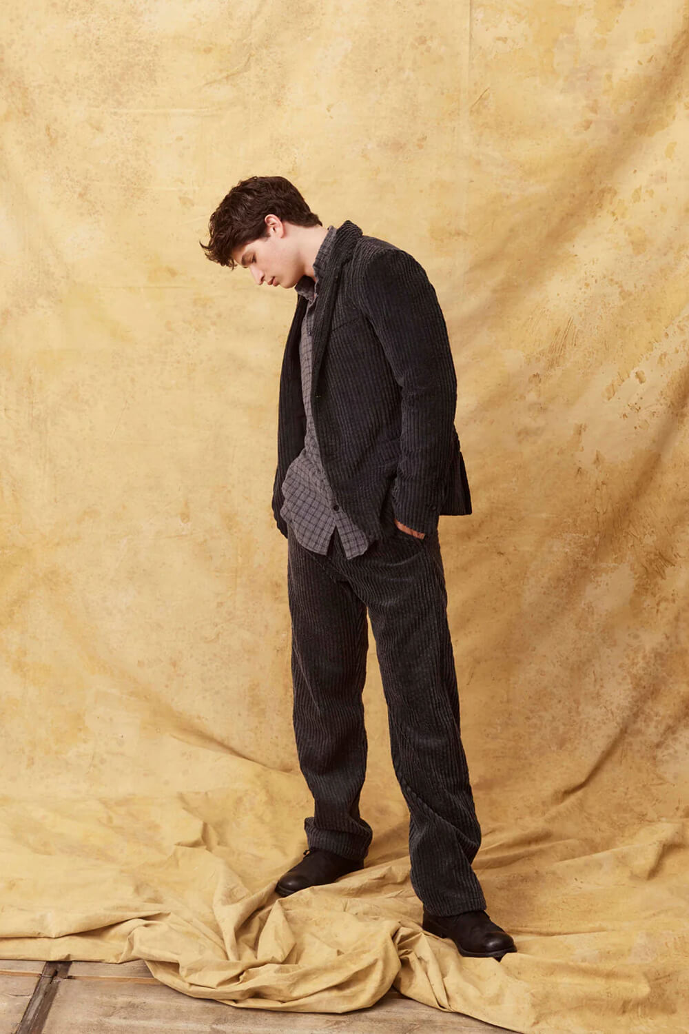 Button-Up Corduroy Jacket Charcoal