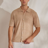 Button-Up Knitted Shirt Sand