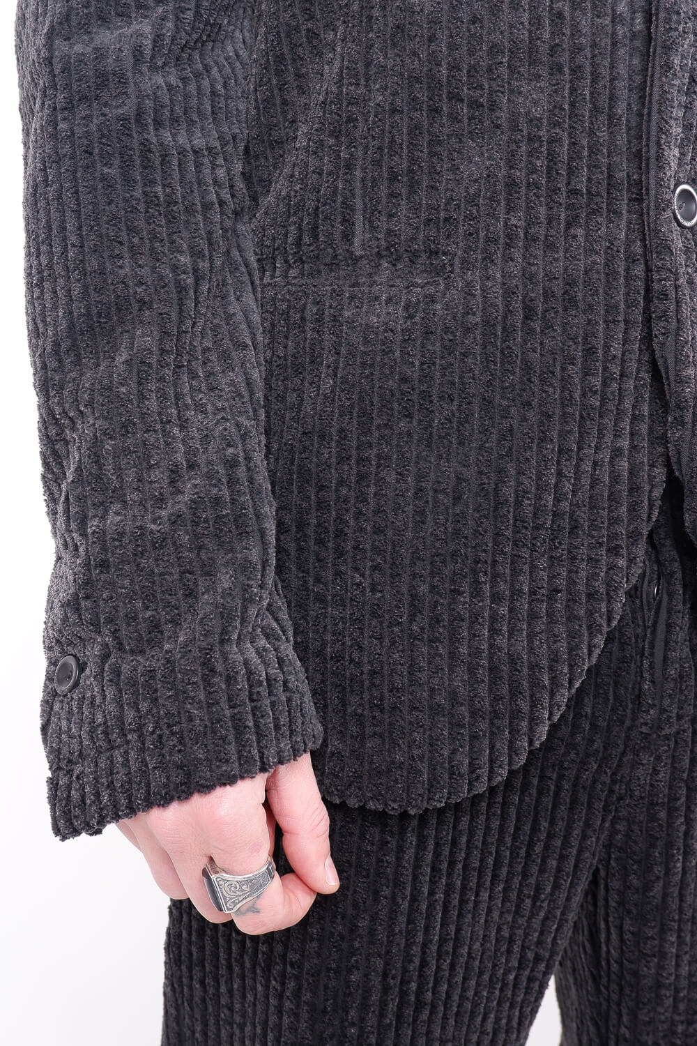 Button-Up Corduroy Jacket Charcoal