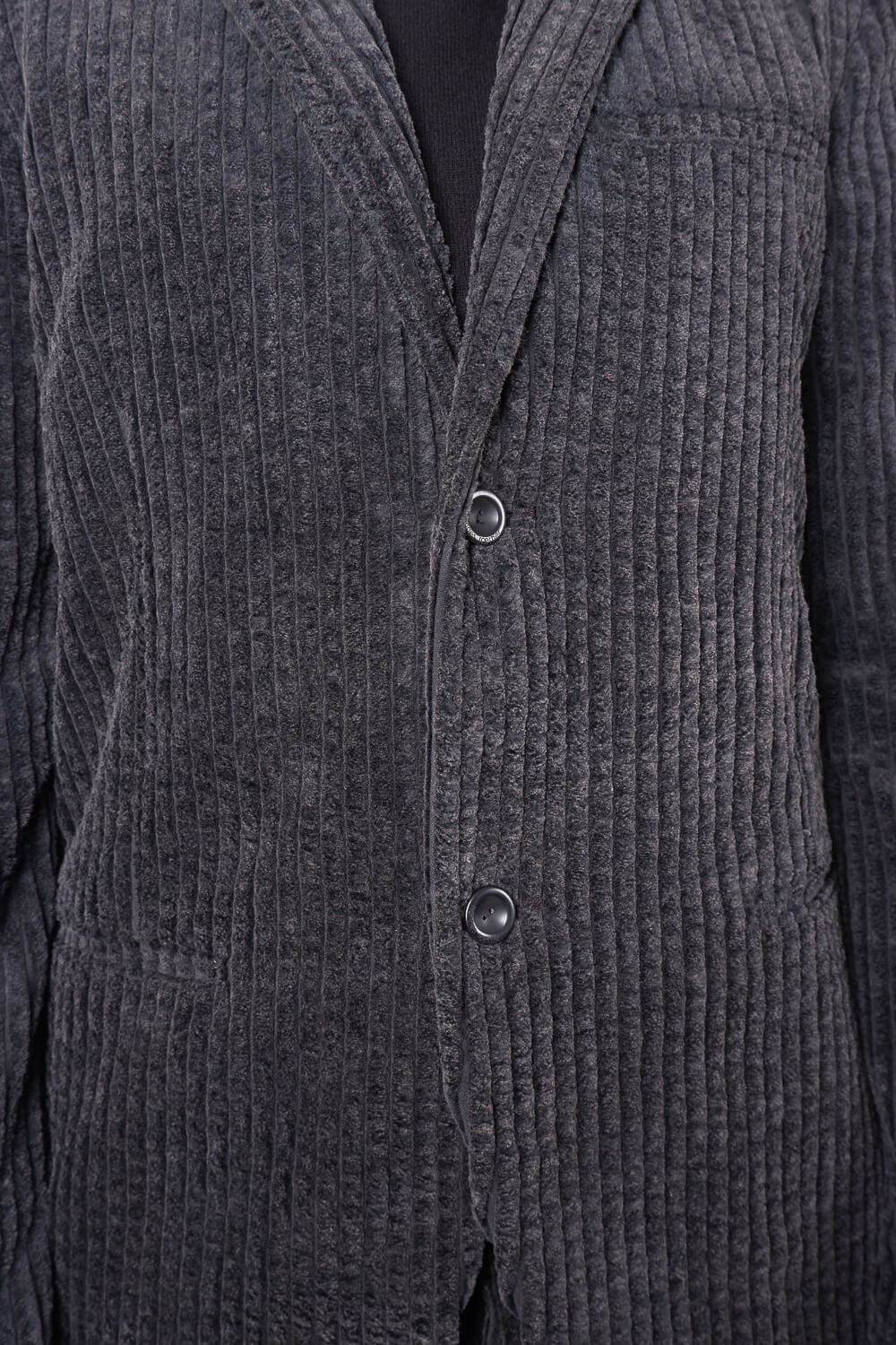 Button-Up Corduroy Jacket Charcoal