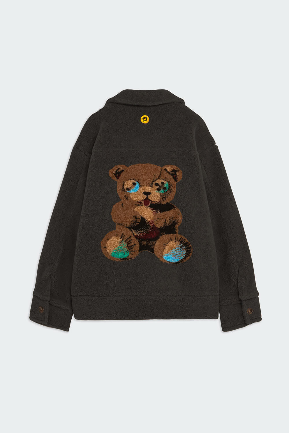 Button-Up Fleece Bear Jacket Black