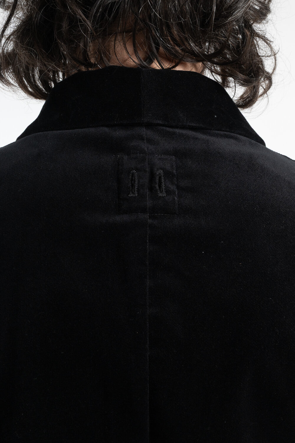 Button-Up Front Pocket Velvet Blazer Black