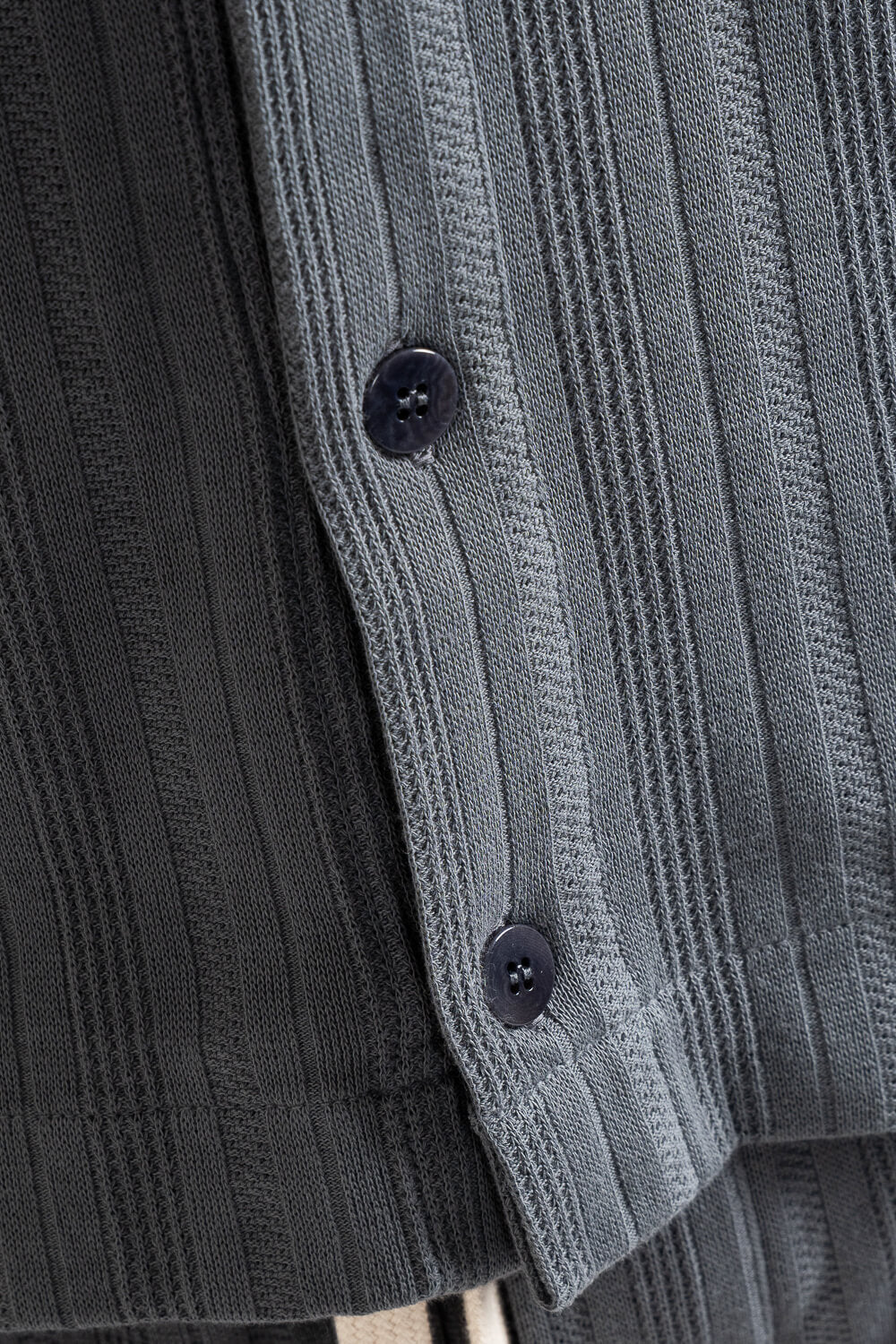 Button-Up Patterned Jersey Shirt Grey