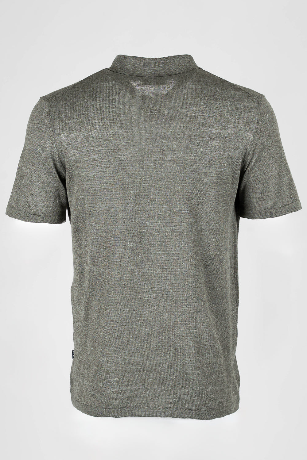 Button-Up Linen Polo Shirt Green