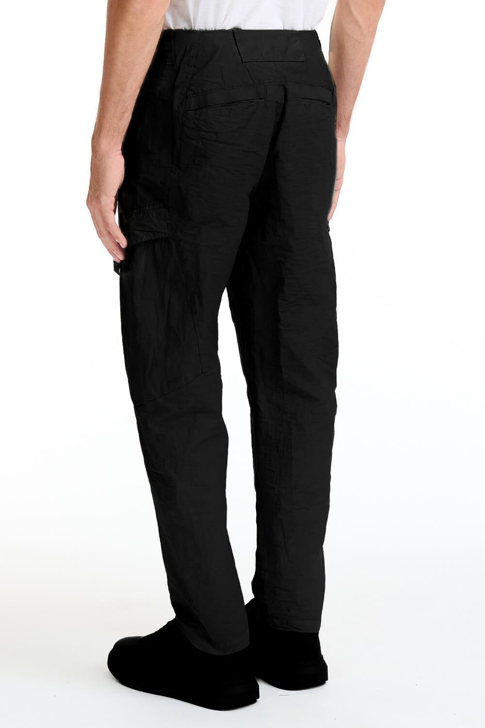 Ultra Lightweight Tape Detail Cargo Trousers Black