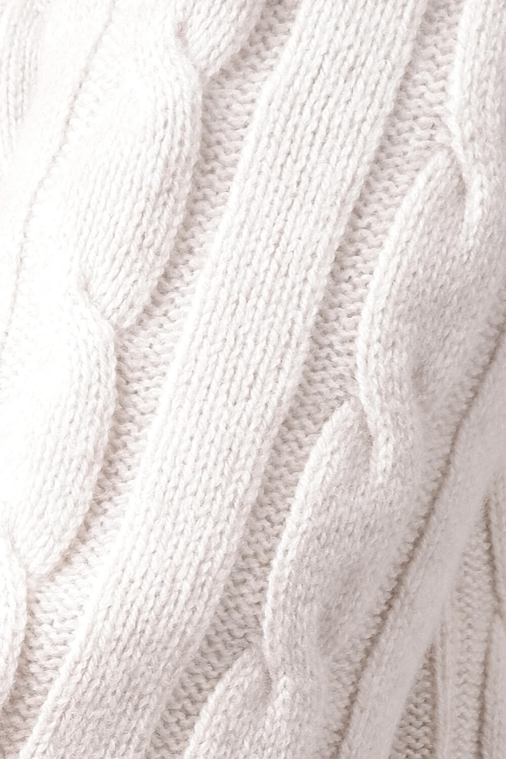 Cable Lana Merino Extra Fine Roll Neck Sweater Beige