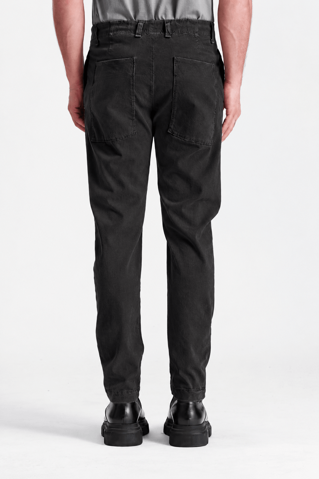 Tencel/Stretch Modal Loose-Fit Drawstring Trousers Black