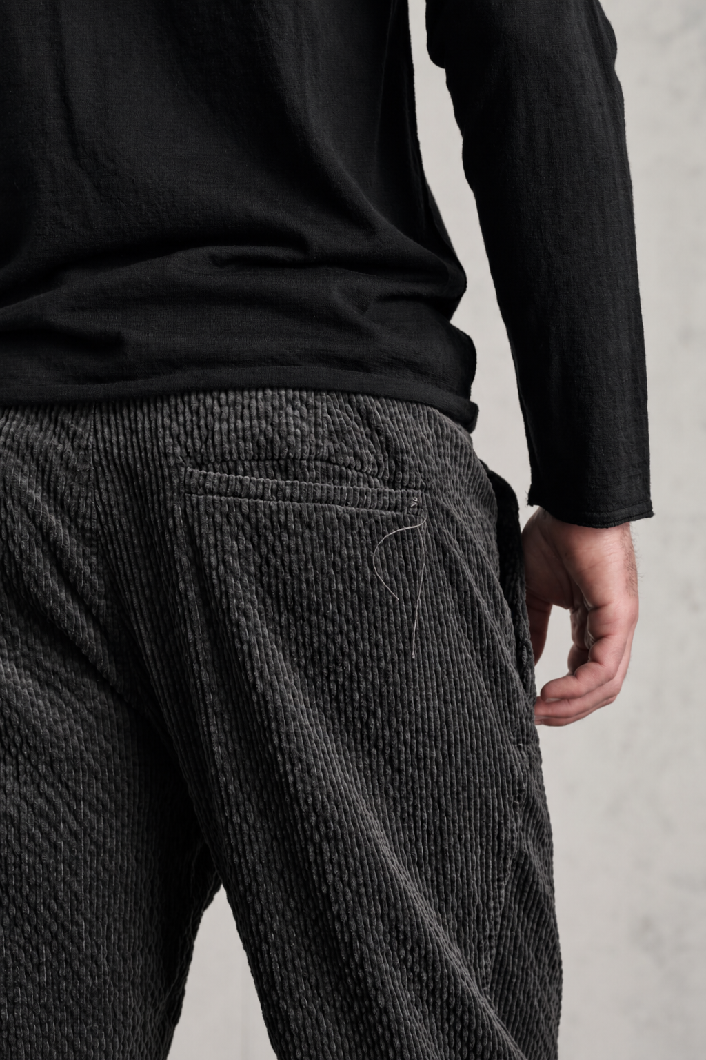 Relaxed-Fit Italian Corduroy Trousers Charcoal