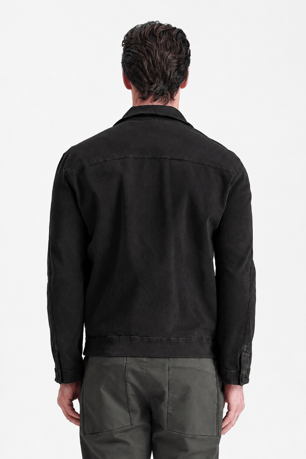 Regular-Fit Tencel & Stretch Modal Overshirt Black