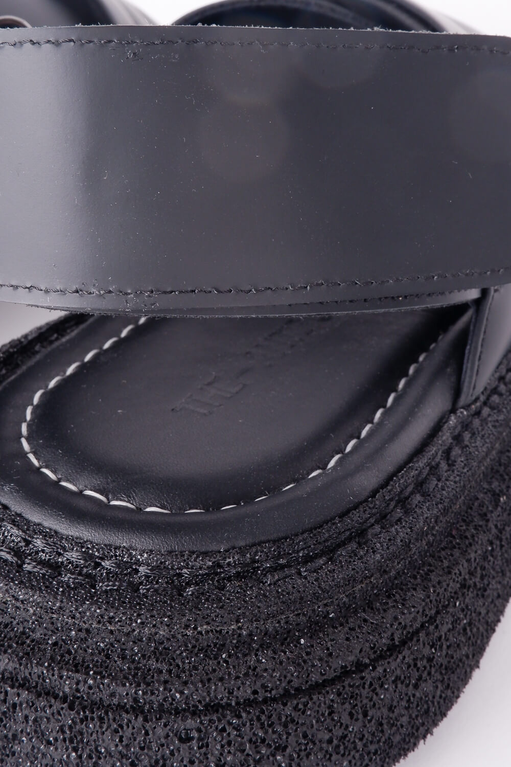 Chunky Leather Crossover Sandals Black