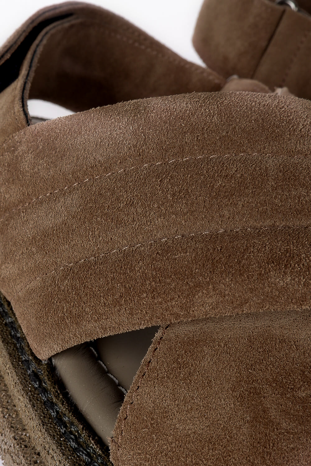 Chunky Italian Suede Crossover Sandals Dark Sand