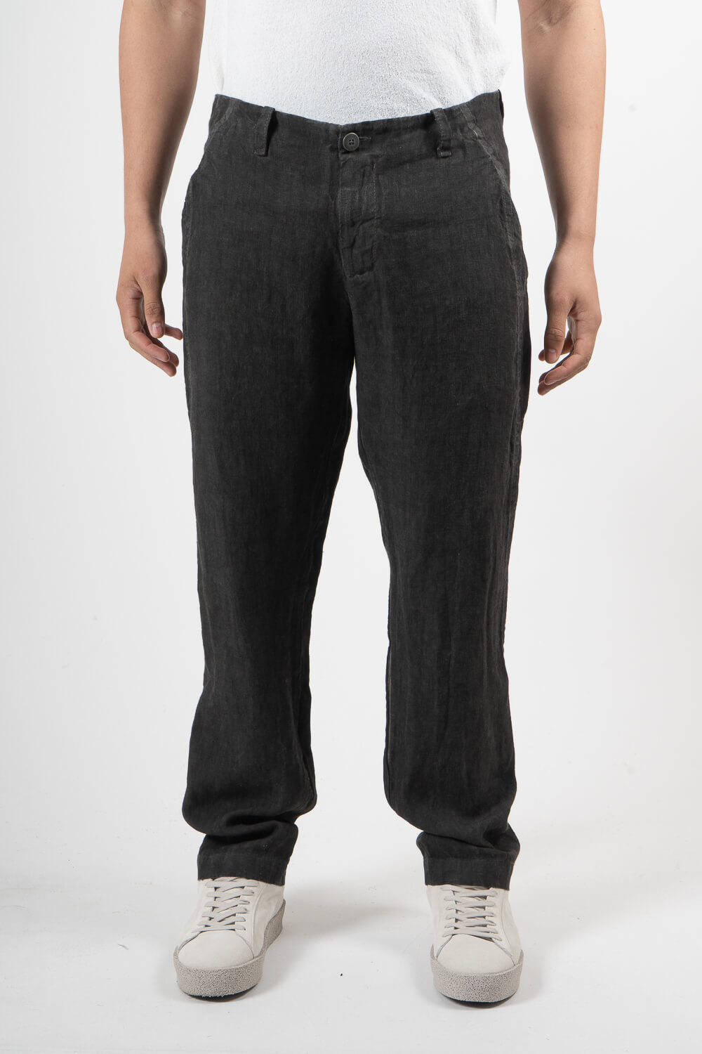Cold-Dye Linen Trousers Charcoal