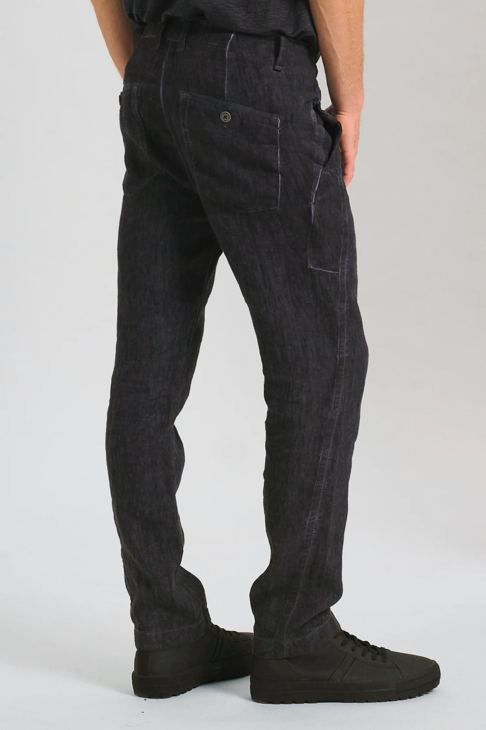Cold-Dye Linen Trousers Charcoal