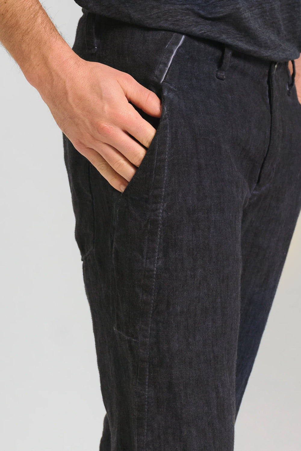 Cold-Dye Linen Trousers Charcoal