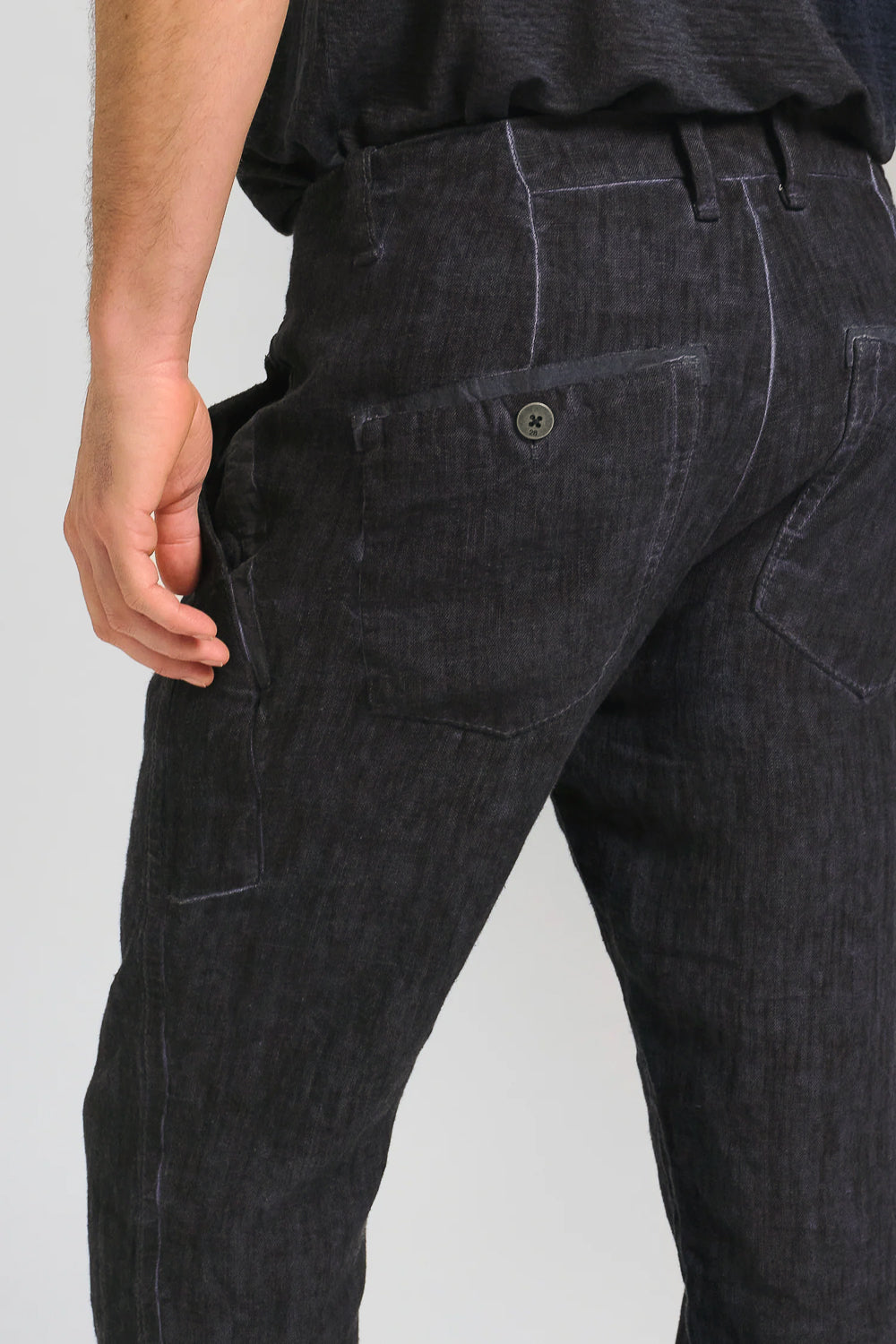 Cold-Dye Linen Trousers Charcoal