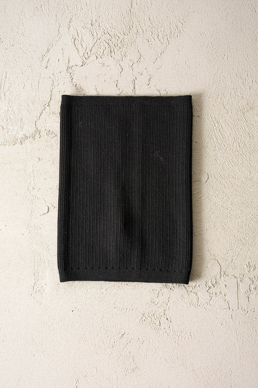 Contrast Stitch Ribbed Wool Snood Black