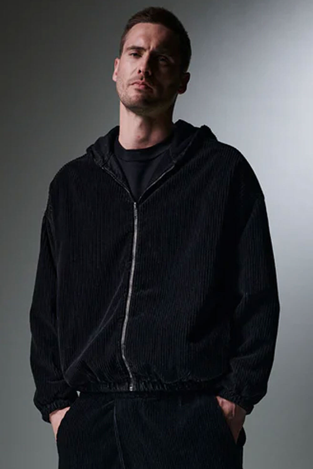 Garment Dyed Corduroy Zip Jacket