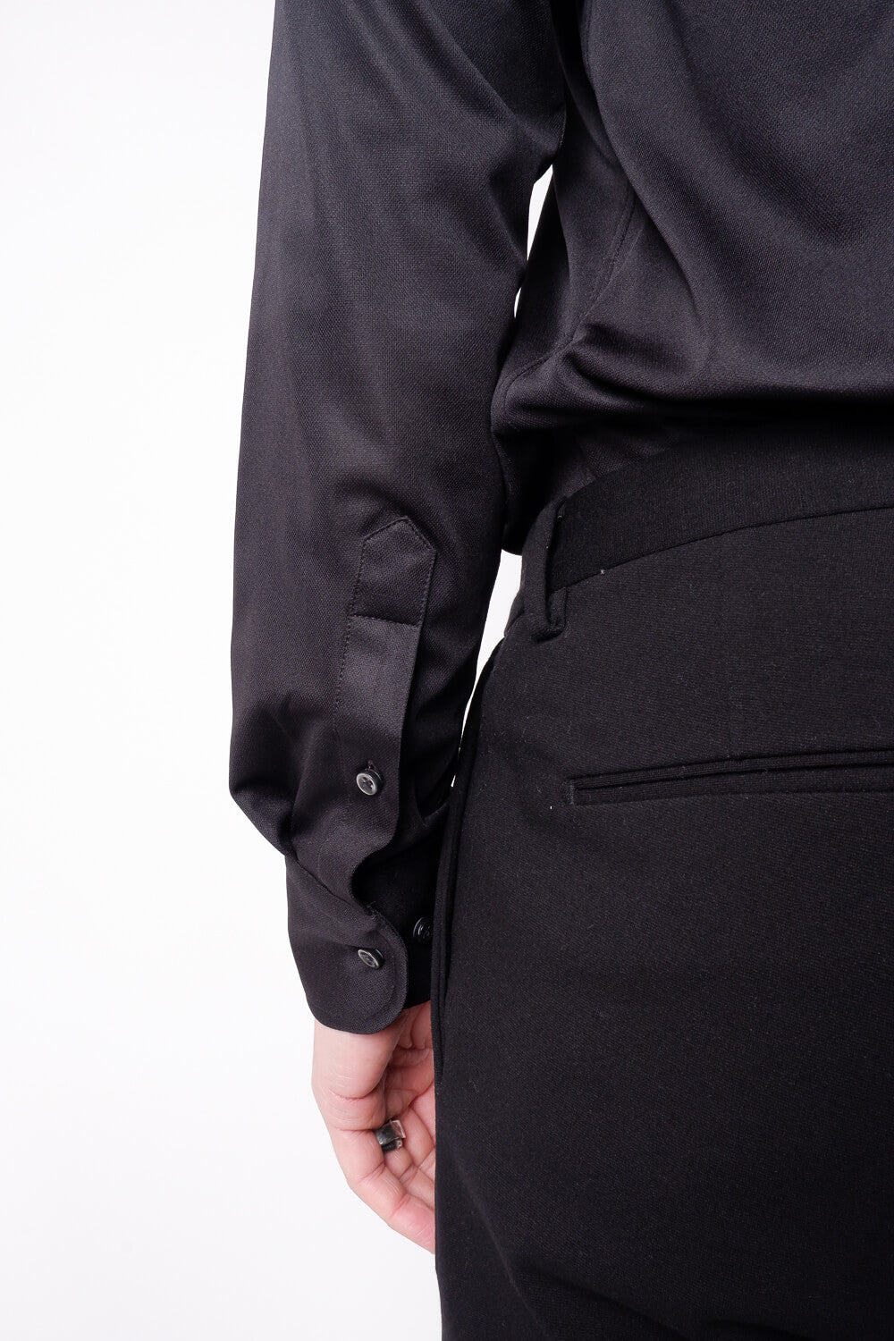 Cotton Stretch Tech Button-Up Shirt Black