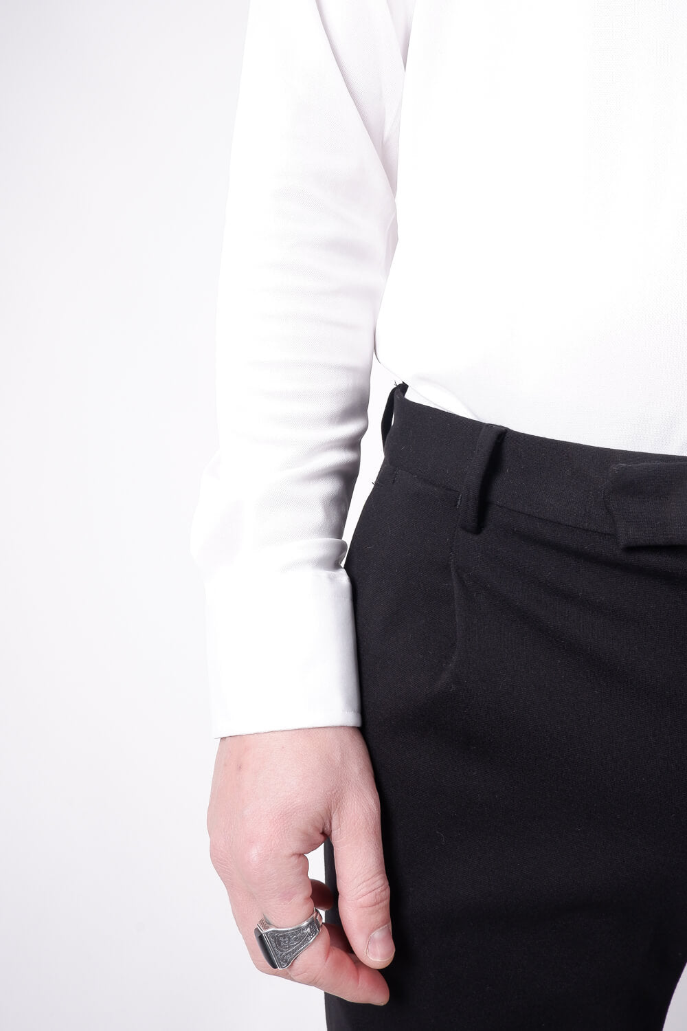 Cotton Stretch Tech Button-Up Shirt White