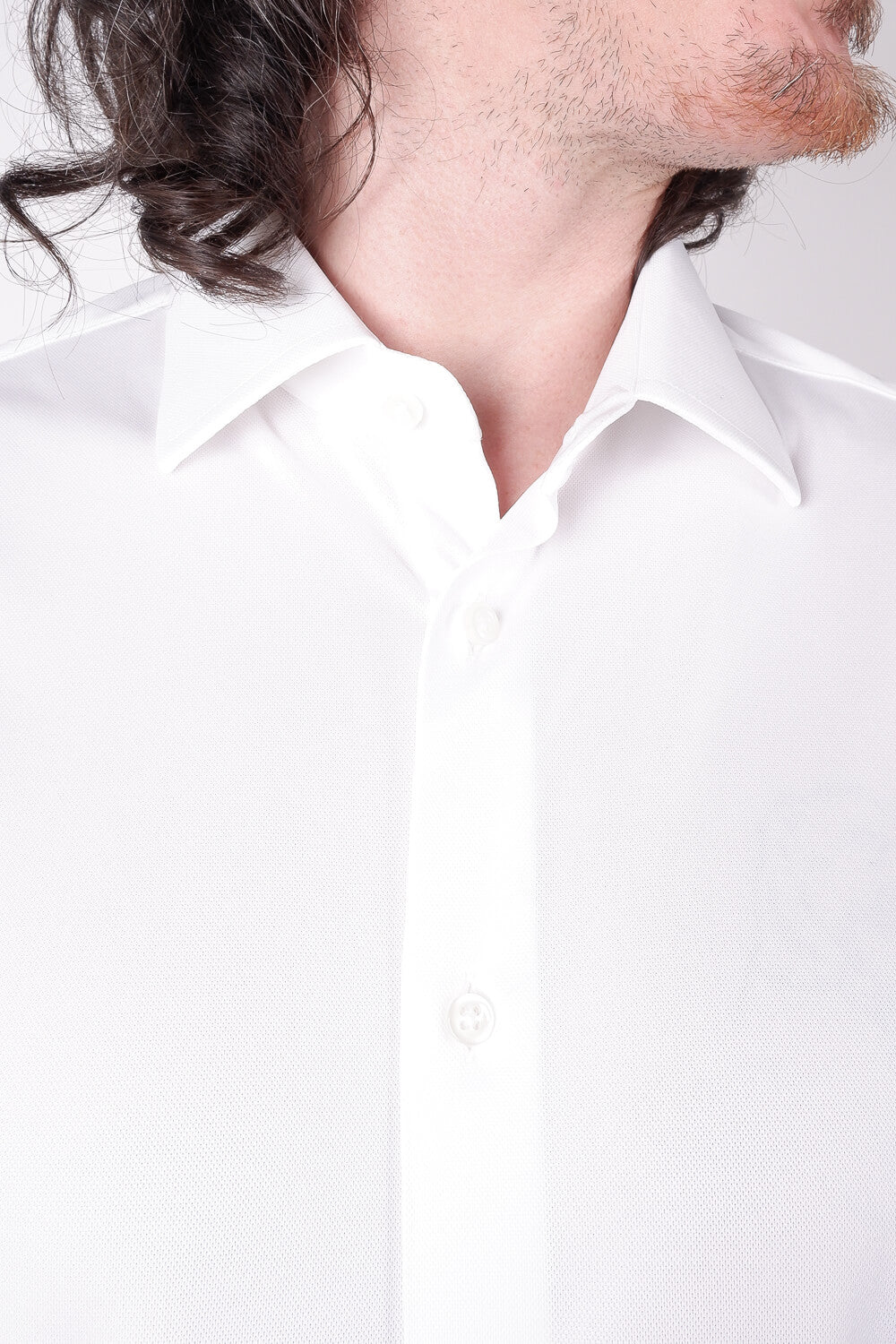 Cotton Stretch Tech Button-Up Shirt White