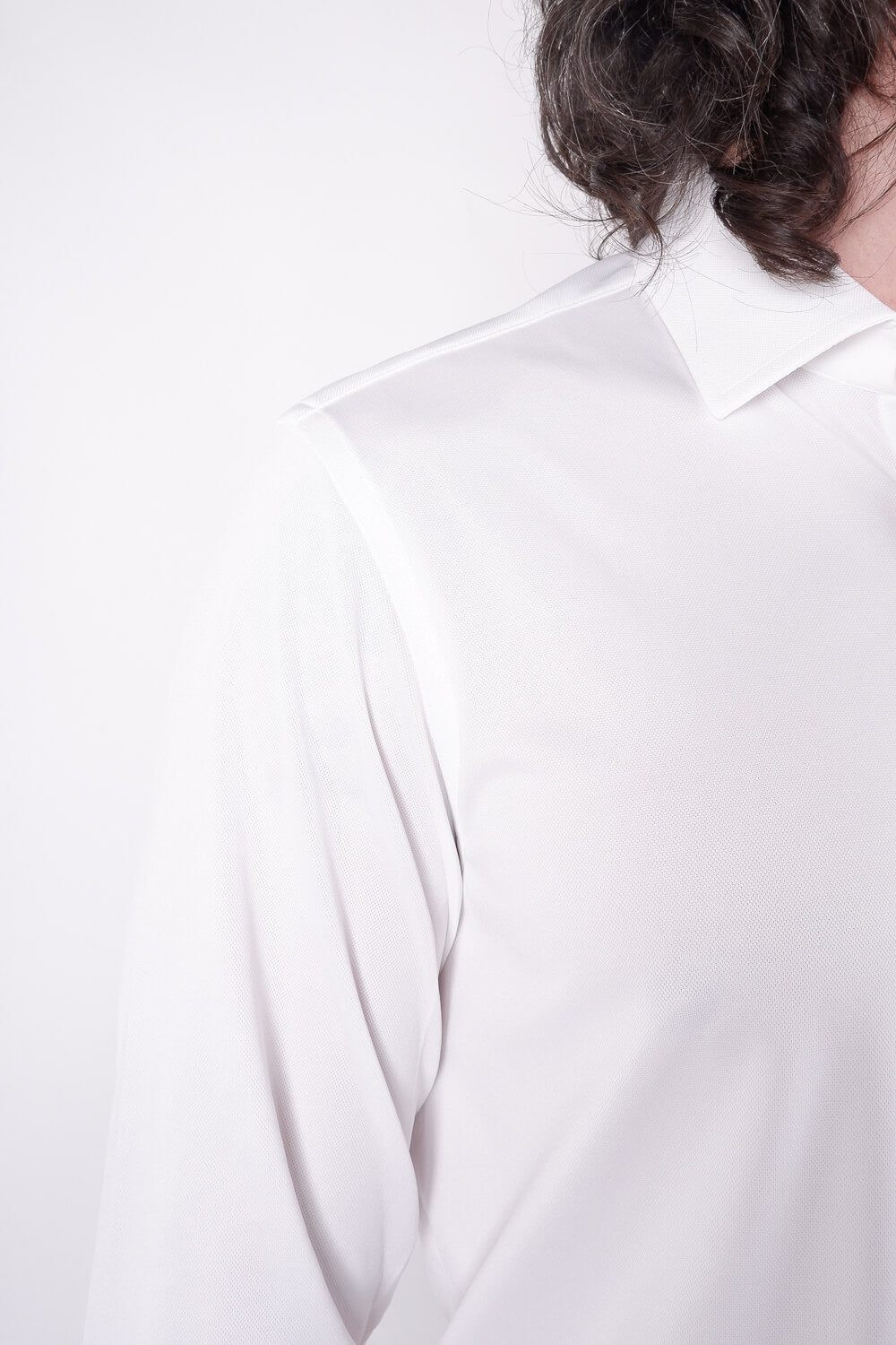 Cotton Stretch Tech Button-Up Shirt White