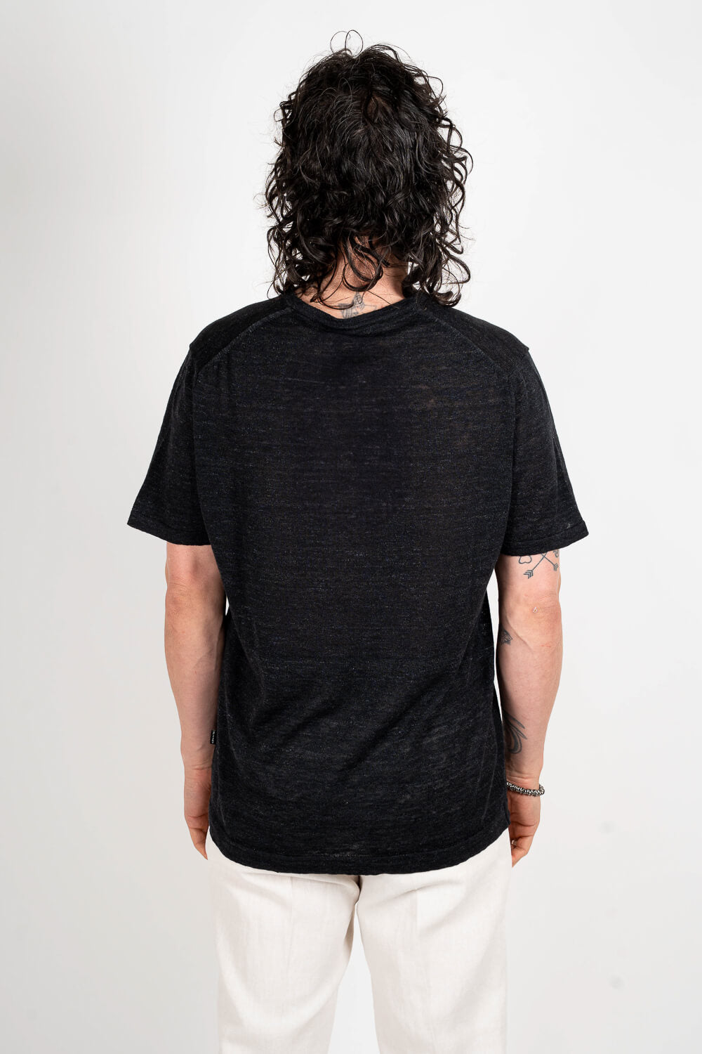 Crewneck Linen T-Shirt Charcoal