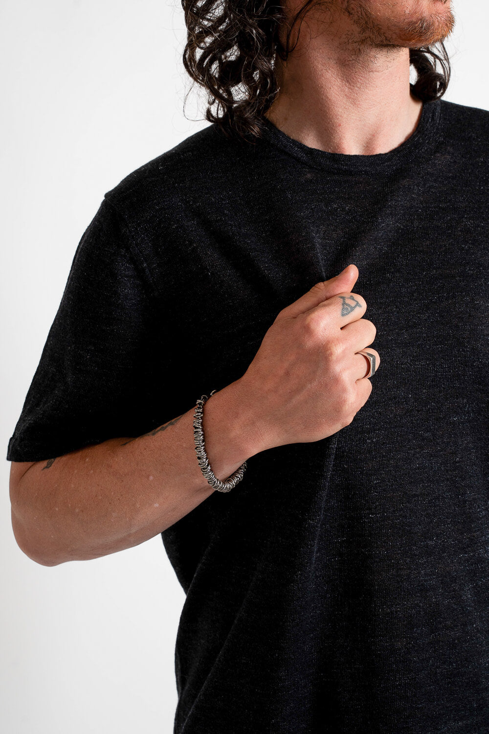 Crewneck Linen T-Shirt Charcoal