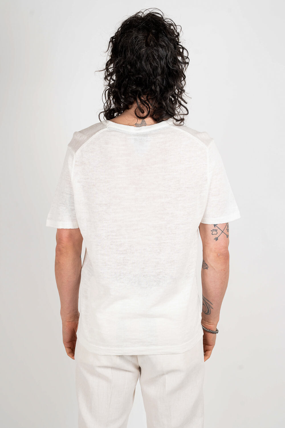 Crewneck Linen T-Shirt White