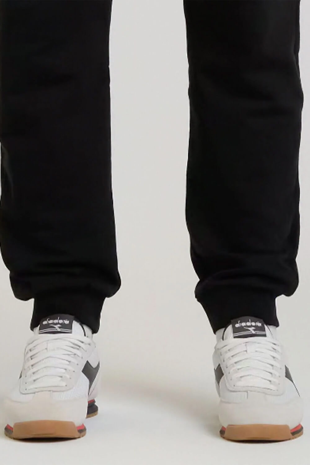 Cross Low-Profile Suede Sneaker White/Black